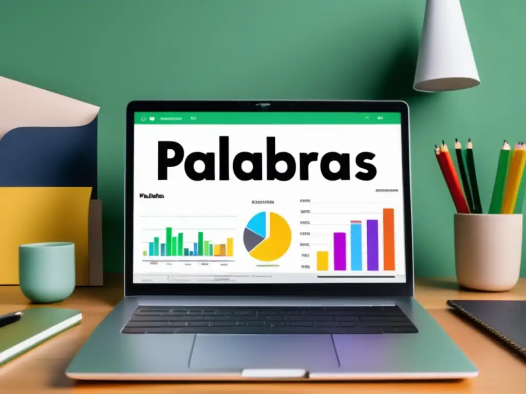 Persona en escritorio con laptop y análisis de palabras clave para maximizar ingresos en marketing de afiliados