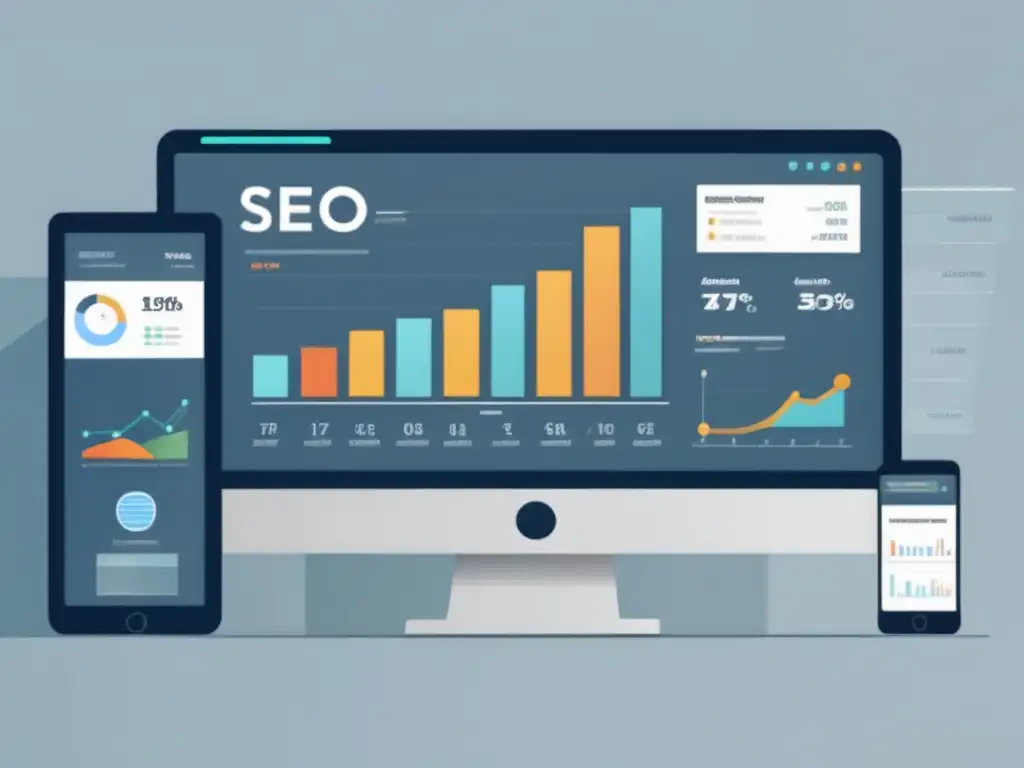 Pantalla de SEO con métricas y datos sobre tráfico web, rankings de palabras clave y más - SEO en marketing de afiliados