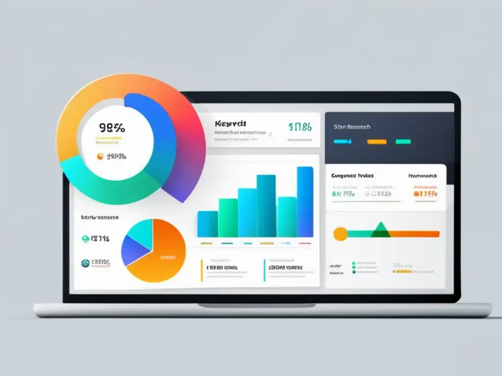 Herramienta de análisis de palabras clave inteligente: interfaz moderna, datos y gráficos intuitivos