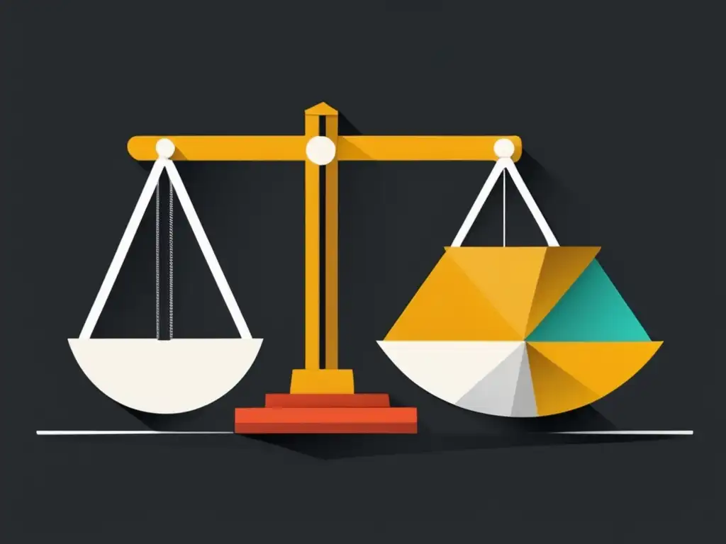 Ilustración minimalista y moderna: reglas y marketing de afiliados, equilibrio entre legalidad y estrategias exitosas