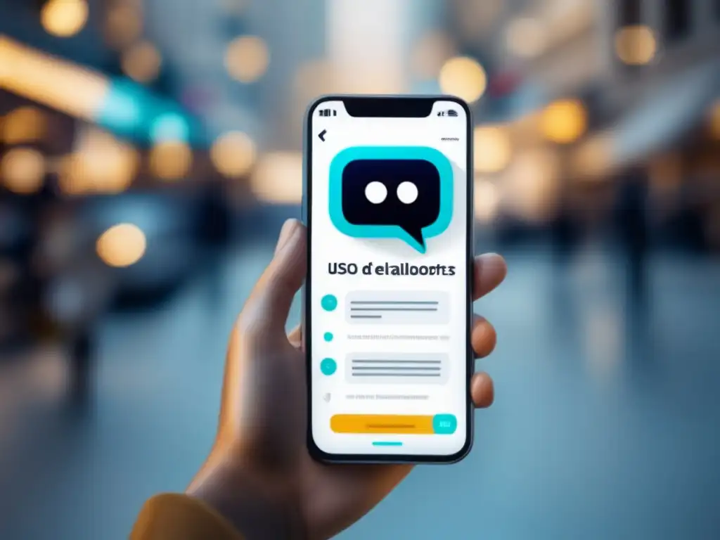 Beneficios de utilizar chatbots en el marketing de afiliados - Interfaz moderna y minimalista de chatbot en smartphone
