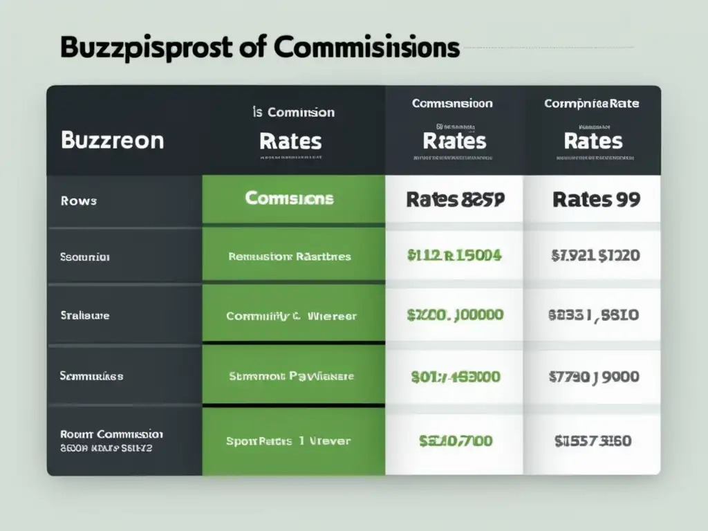 Tabla comparativa de comisiones y estructura de pagos de Buzzsprout y sus competidores: beneficios programa afiliados Buzzsprout