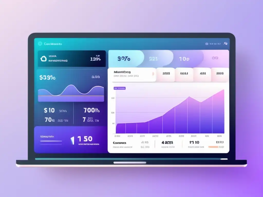 Panel de control moderno con métricas clave para mejorar conversiones en marketing de afiliados