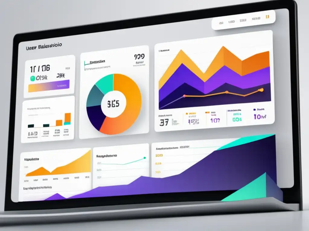 Dashboard moderno y minimalista con gráficos de análisis y estrategias de conversión en marketing de afiliados