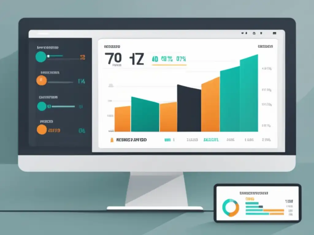 Dashboard moderno y minimalista con métricas de análisis de palabras clave en marketing de afiliados