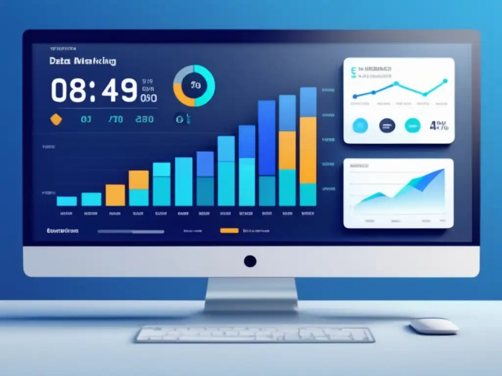 Imagen de pantalla de computadora mostrando análisis de datos en marketing de afiliados: ciencia de datos mejorando conversiones (110 caracteres)