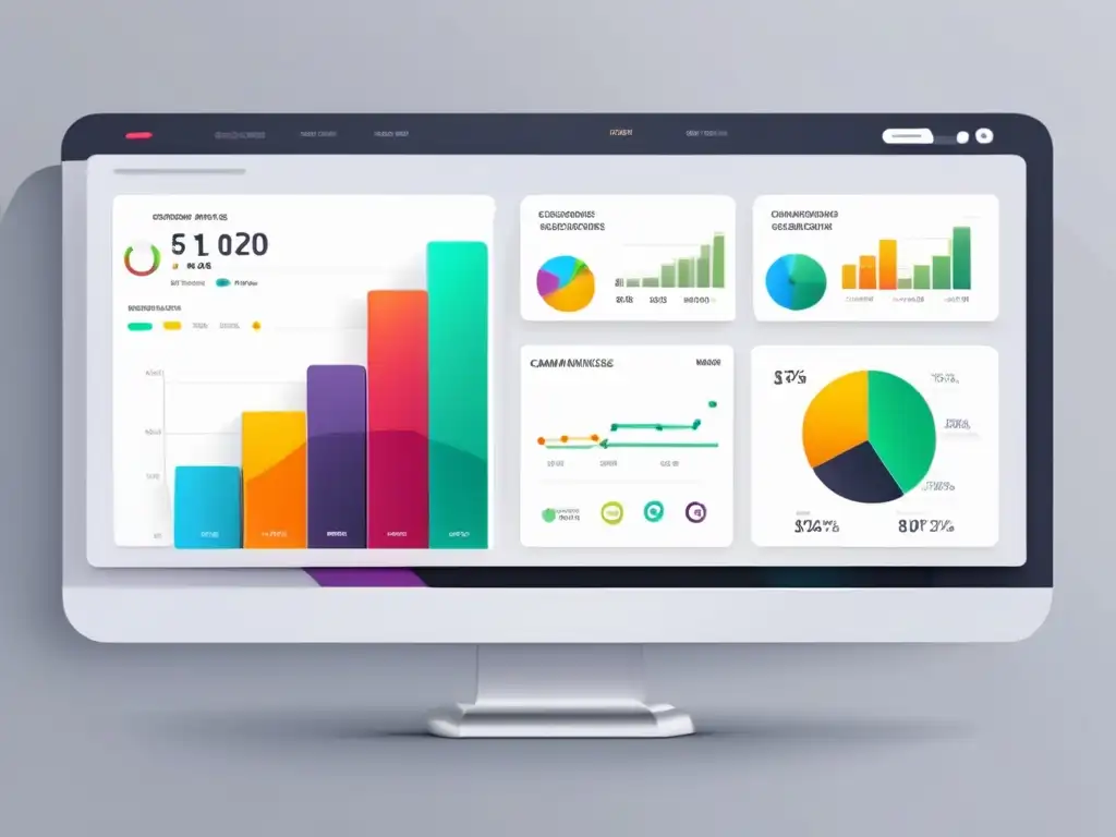 Herramientas de afiliados: panel digital con datos visuales y gráficos modernos y llamativos