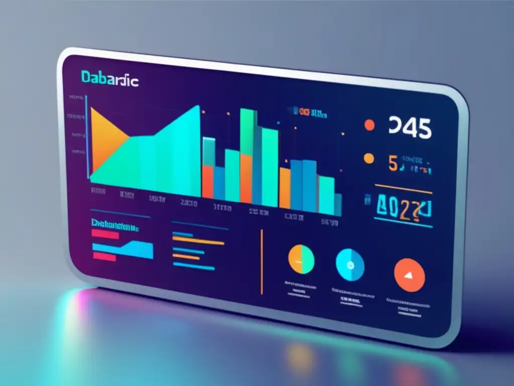 Dashboard hightech con datos y gráficos que resaltan casos de éxito en optimización de conversiones