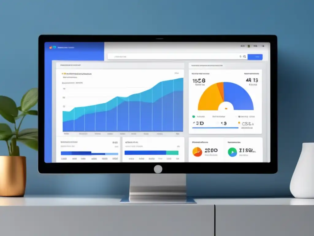 Tablero de control en alta resolución con gráficos y métricas clave para evaluar el retorno de inversión en marketing de afiliados