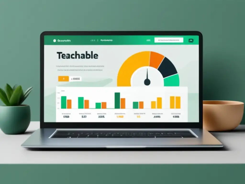 Dashboard del programa de afiliados de Teachable con estadísticas y gráficos