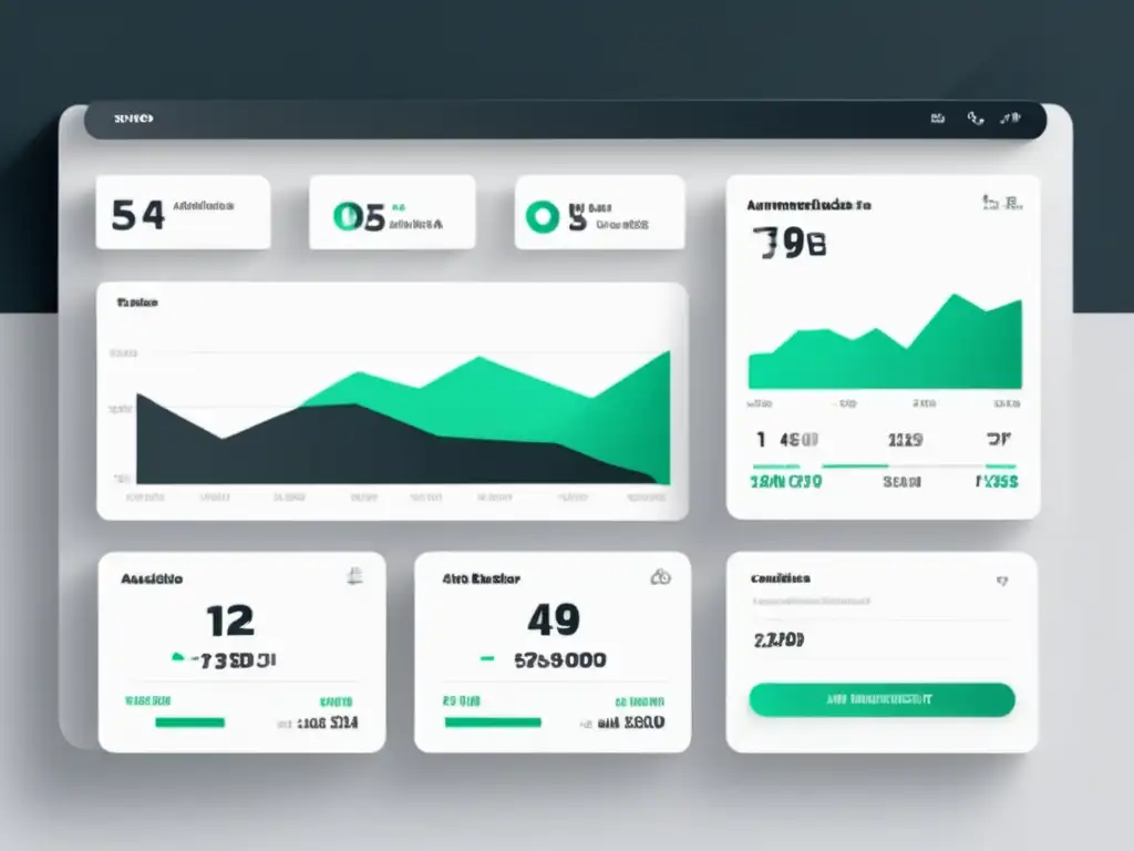 Gráfico minimalista de un dashboard de análisis SEO con datos detallados - Estrategias de SEO para aumentar la autoridad de un sitio de afiliados