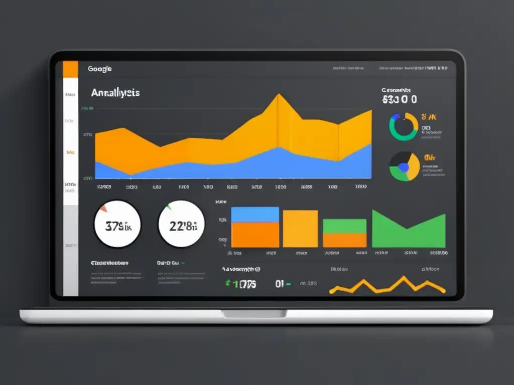 Dashboard moderno de Google Analytics: Métricas clave y gráficos atractivos