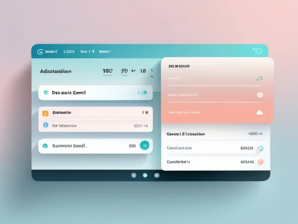 Dashboard de automatización de emails con diseño minimalista y moderno