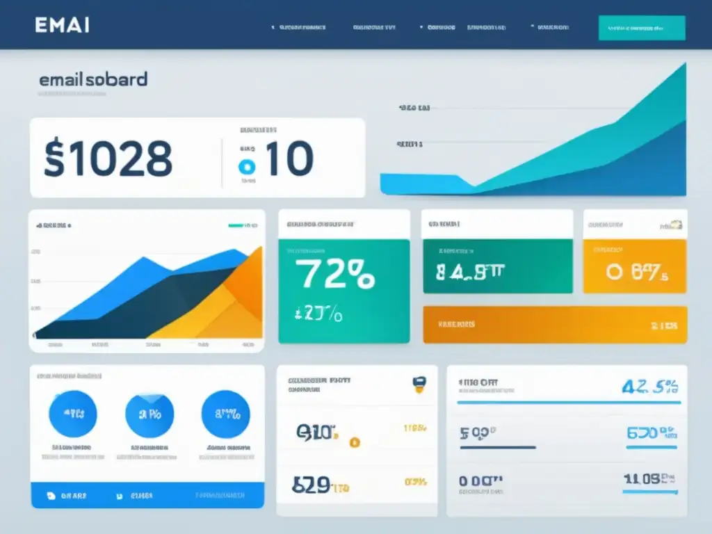 Panel de control de email marketing con diseño minimalista y moderno