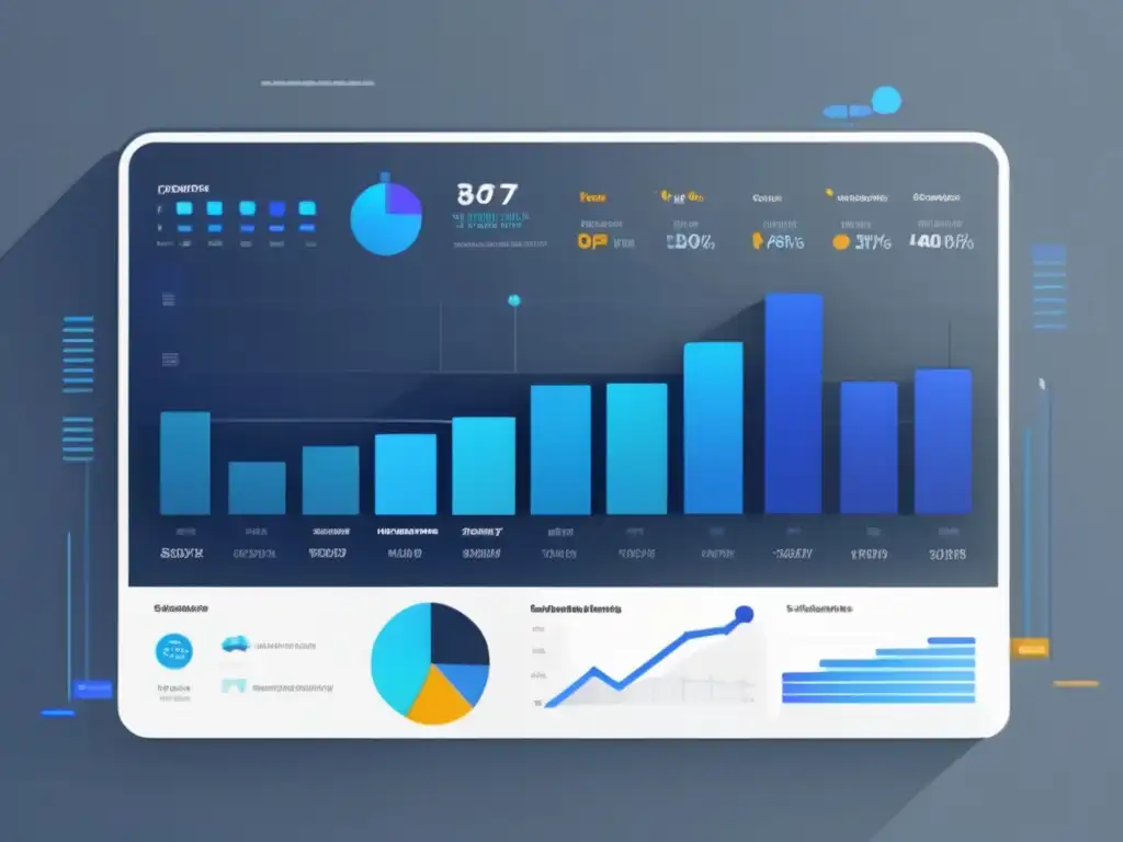 Tablero de visualización de datos futurista y minimalista para análisis de datos en marketing de afiliados