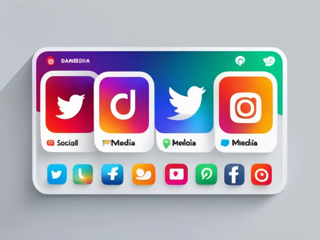 Tablero de redes sociales ultradetallado 8k con diseño minimalista y moderno