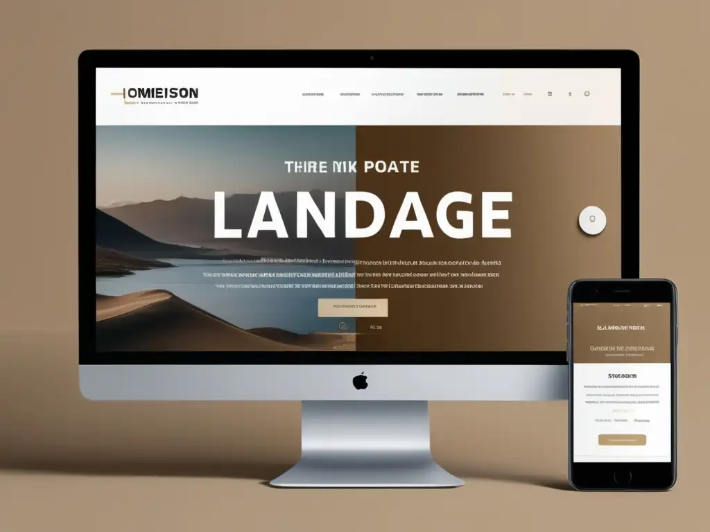 Diseño de landing page minimalista y moderno para marketing de afiliados