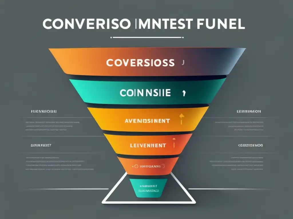 Diseño moderno y minimalista de un embudo de optimización de conversiones en marketing de afiliados