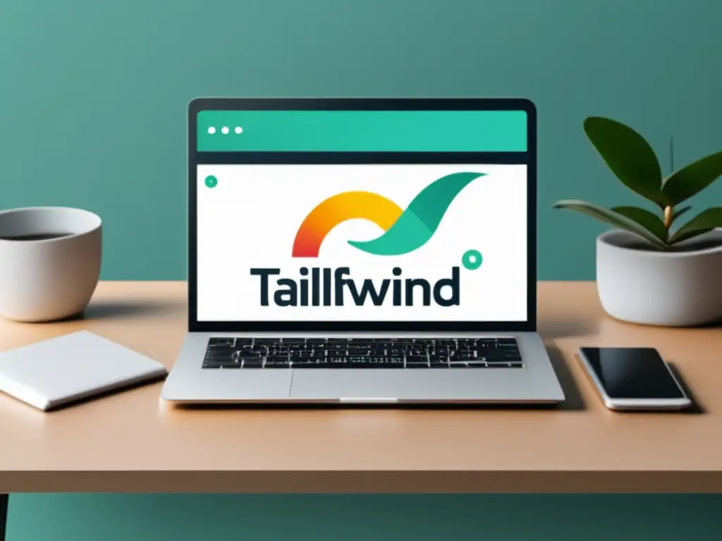 Laptop en escritorio con programa de afiliados Tailwind