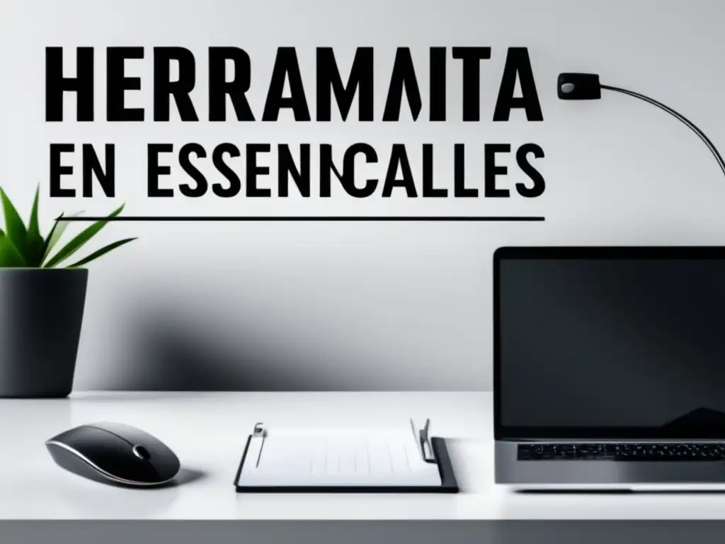 Imagen: Espacio de trabajo minimalista para marketing de afiliados con herramientas para aumentar ganancias