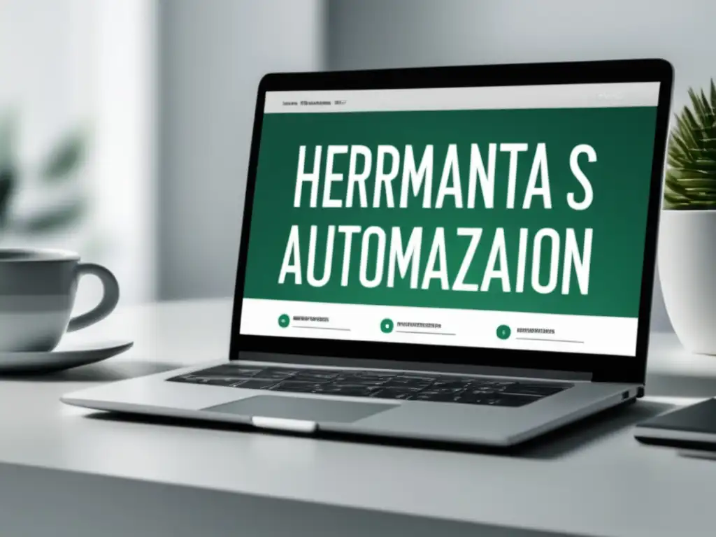 Espacio de trabajo minimalista con gráfica de crecimiento en marketing de afiliados y herramientas de automatización