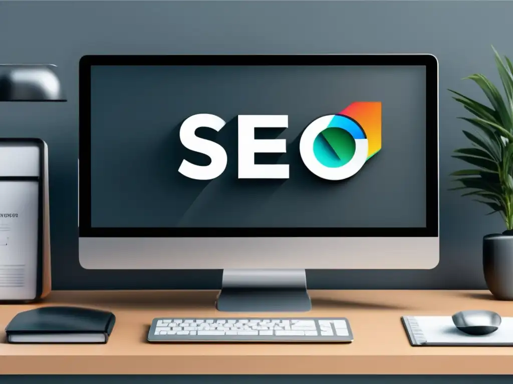 Imagen 8k detallada con diseño minimalista y herramientas SEO para marketing de afiliados