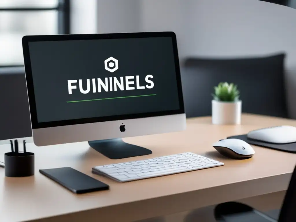 Espacio de trabajo minimalista y moderno con programa de afiliados de ClickFunnels