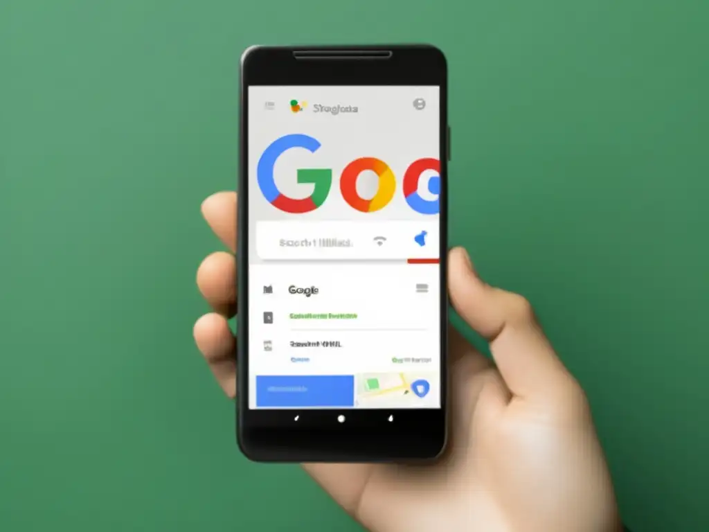 Smartphone muestra búsqueda Google 'estrategias de SEO móvil para afiliados' -