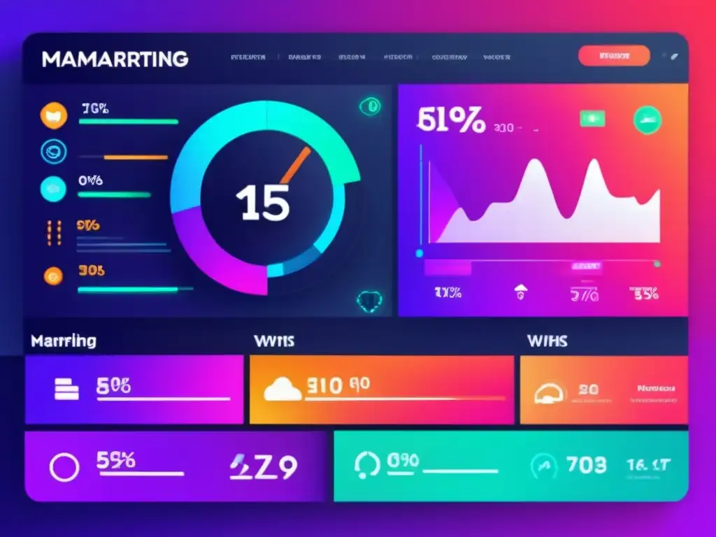 Dashboard de software de afiliados con diseño minimalista y métricas de marketing