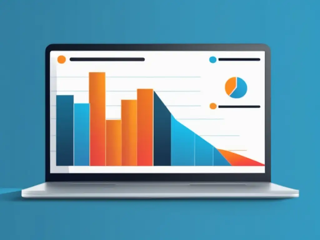 Imagen de laptop con gráfico de optimización de conversiones en marketing de afiliados