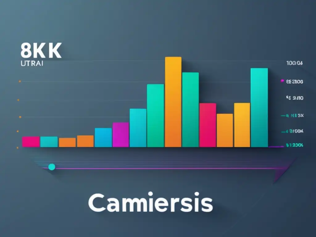 Gráfico elegante y detallado de 8k que muestra métricas de rendimiento de campañas de afiliados