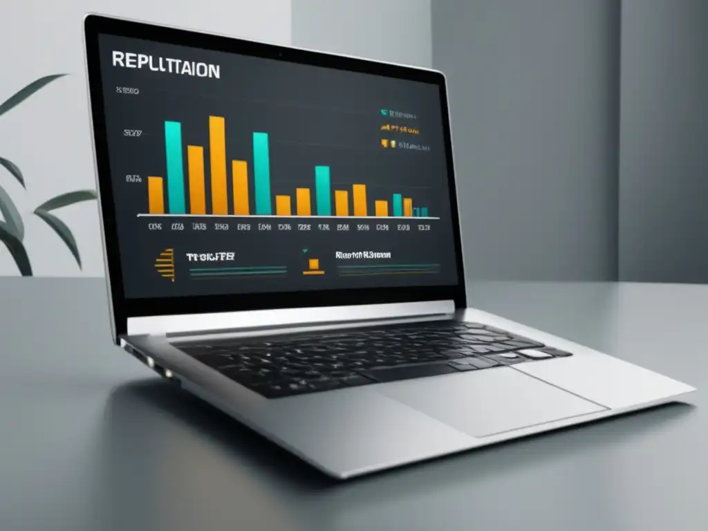 Laptop plateado muestra gráficos y métricas de programas de afiliados confiables y exitosos