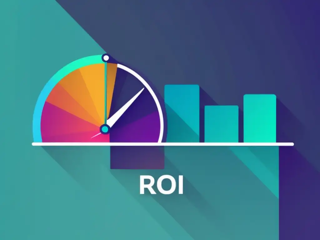 Gráfico abstracto de ROI y métricas clave para evaluar retorno de inversión en marketing de afiliados