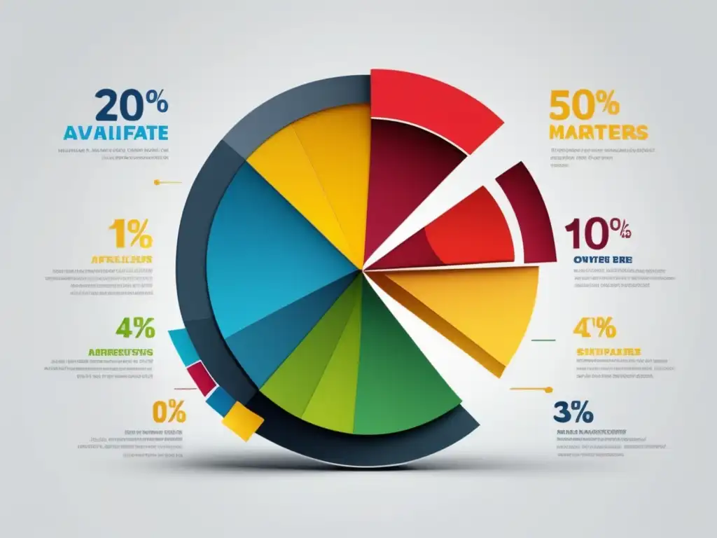 Gráfica multicolor muestra herramientas publicidad afiliados