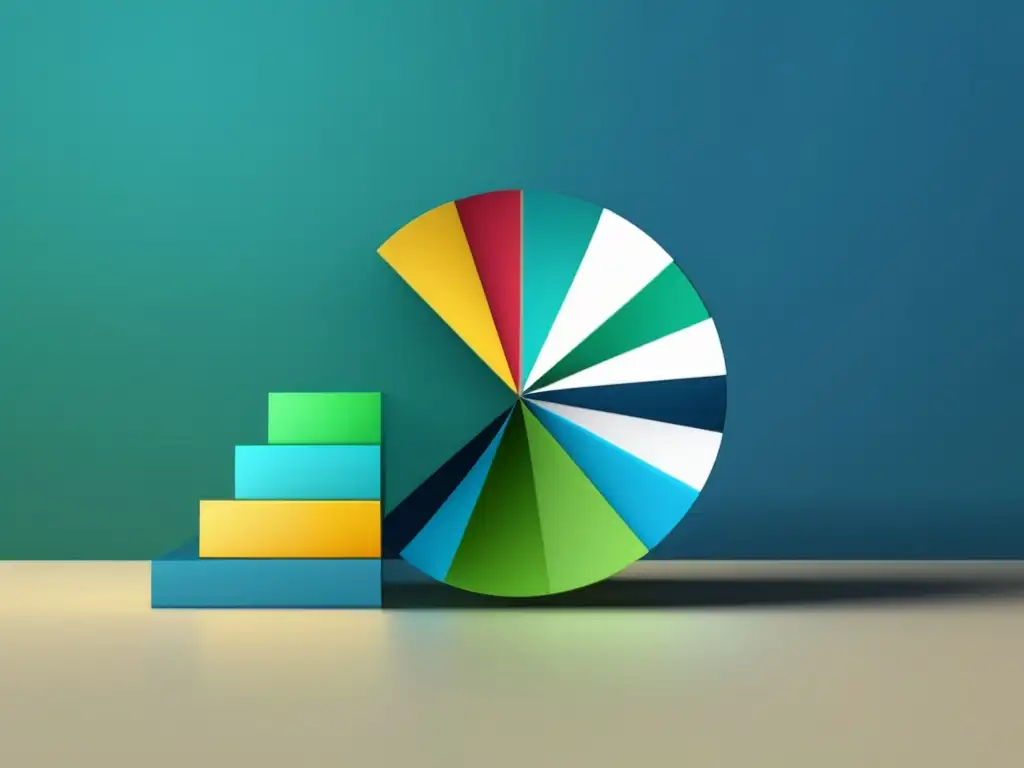 Pie chart de marketing de afiliados: optimizar conversiones, diseño minimalista, colores vibrantes, técnicas de optimización