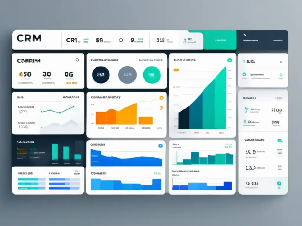 Imagen de un panel CRM moderno y detallado con mejores prácticas para el marketing de afiliados