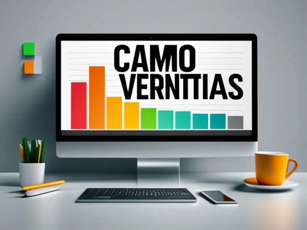 Laptop con gráfico de barras: estrategias de contenido para ventas en marketing de afiliados