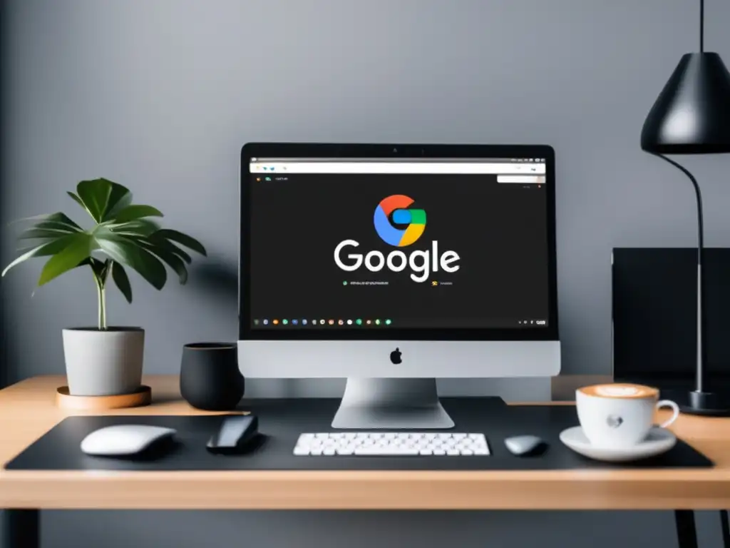 Espacio de trabajo minimalista con herramientas de SEO para marketing de afiliados