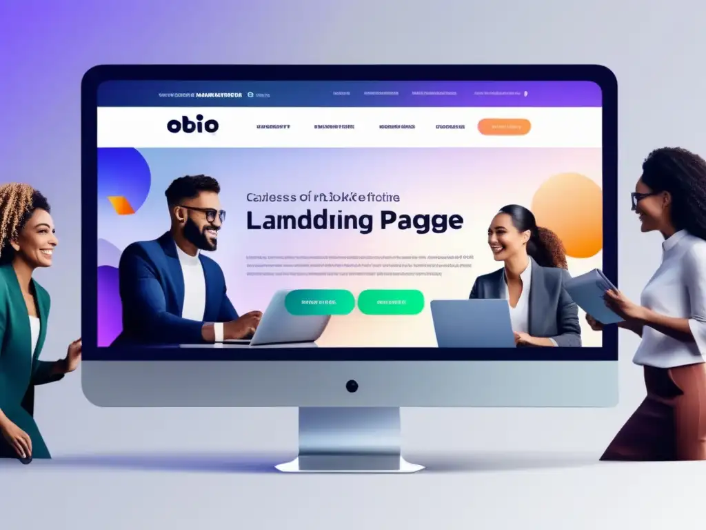 Diseño landing page 8k con imagen atractiva y colaboración de personas