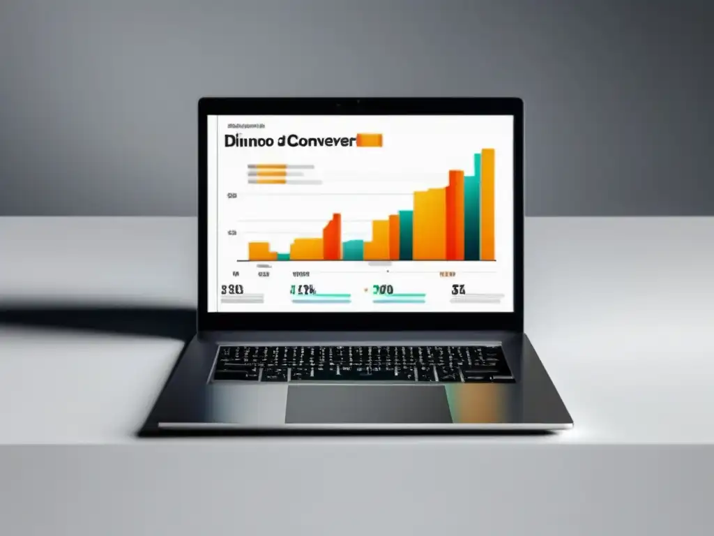 Estrategias para aumentar ingresos como afiliado: Laptop moderno con gráfico de crecimiento, dinero y megáfono