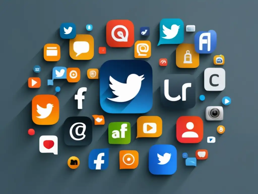 Iconos de redes sociales interconectadas para estrategias de marketing de afiliados