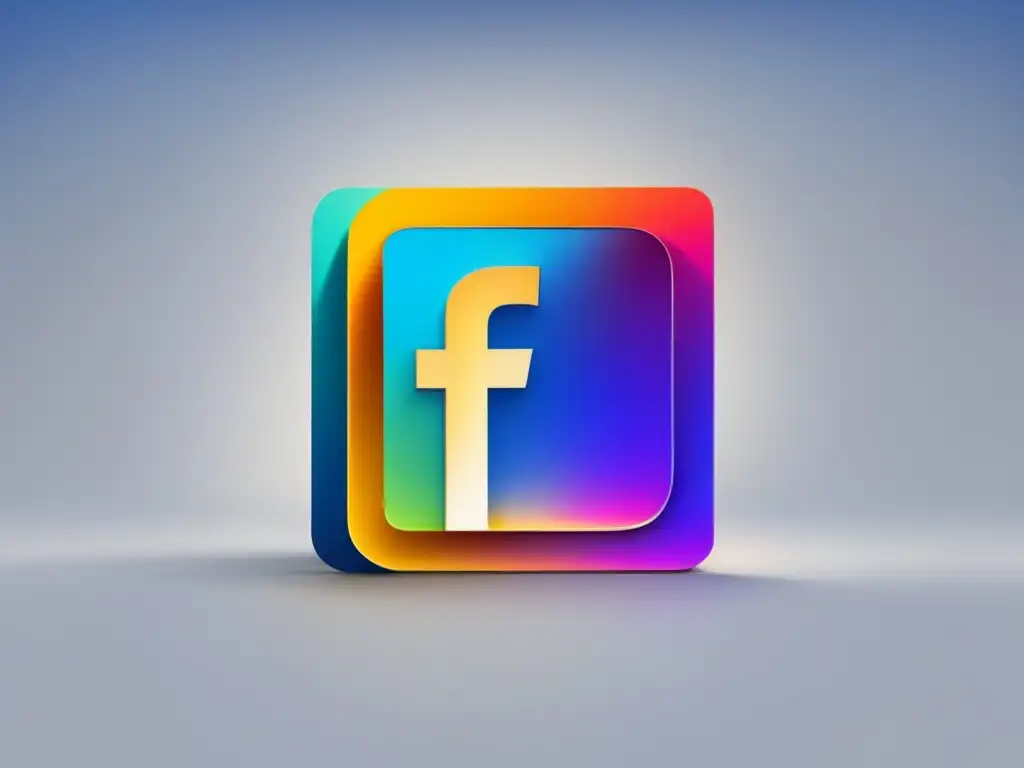 Imagen 8k de diseño minimalista con logo Facebook vibrante