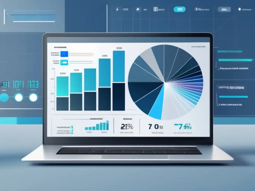 Herramientas de afiliados para maximizar ingresos - Imagen moderna y minimalista de una pantalla de laptop con gráficos analíticos