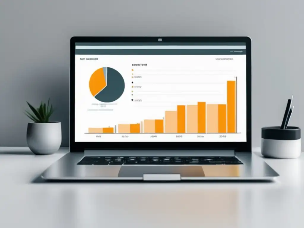 Laptop con gráfico: tutorial de marketing de afiliados (110 caracteres)