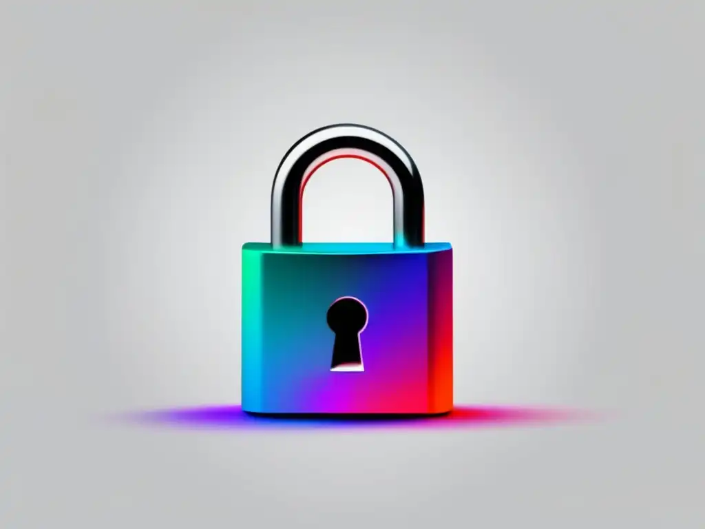 Padlock de colores en fondo blanco, simbolizando seguridad en el marketing de afiliados y herramientas de seguridad