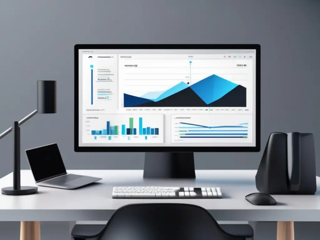 Diseño minimalista y moderno con herramientas de SEO y gráficos de análisis de competencia