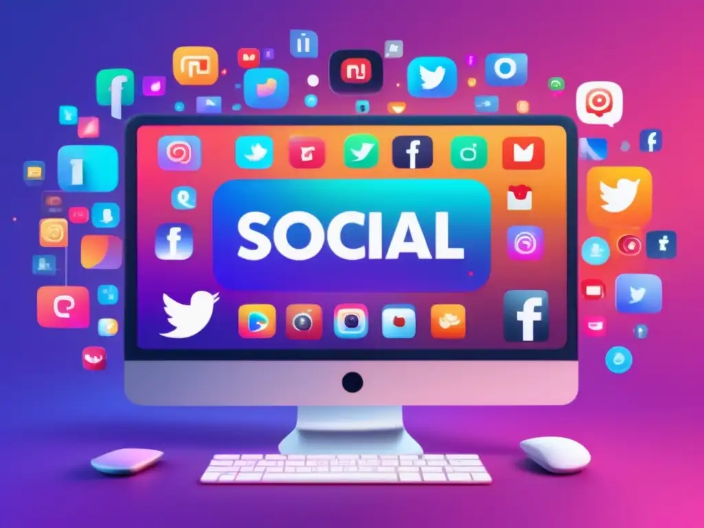 Pantalla moderna muestra vibrante feed redes sociales con tendencias rentables en marketing de afiliados