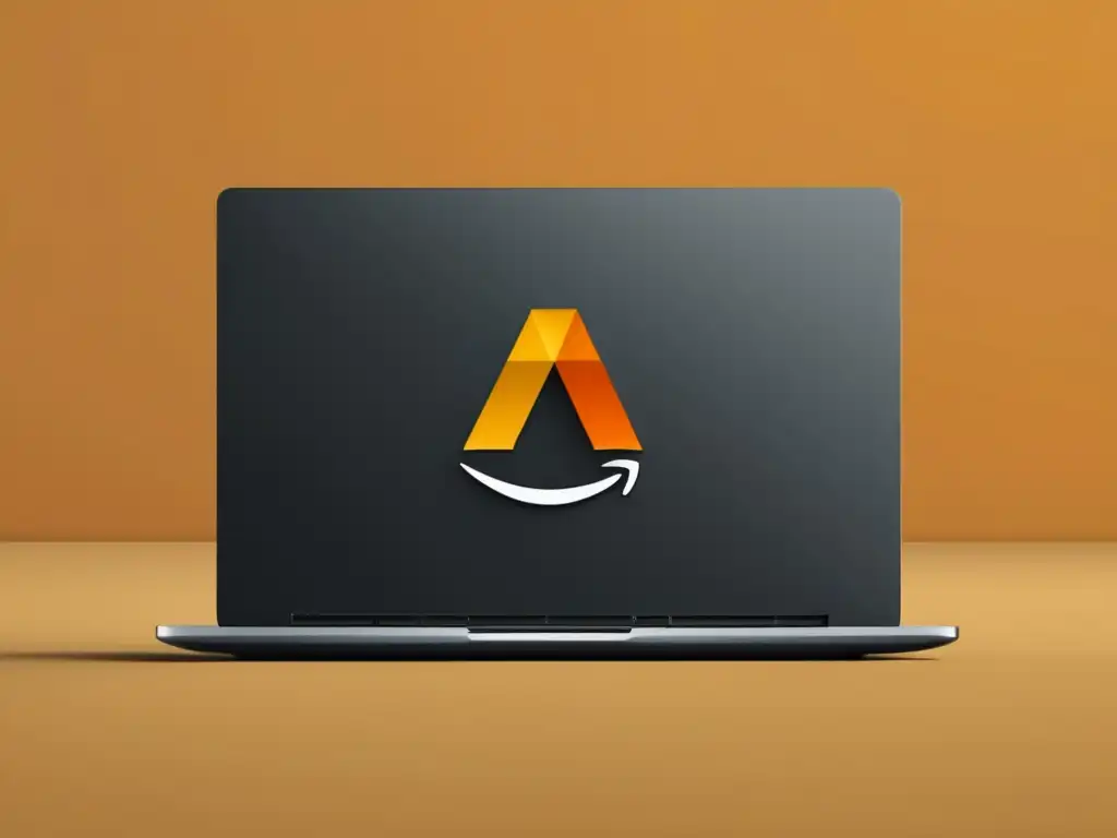 Laptop con logos de Amazon, Apple y Microsoft, destacando programas de afiliados más rentables