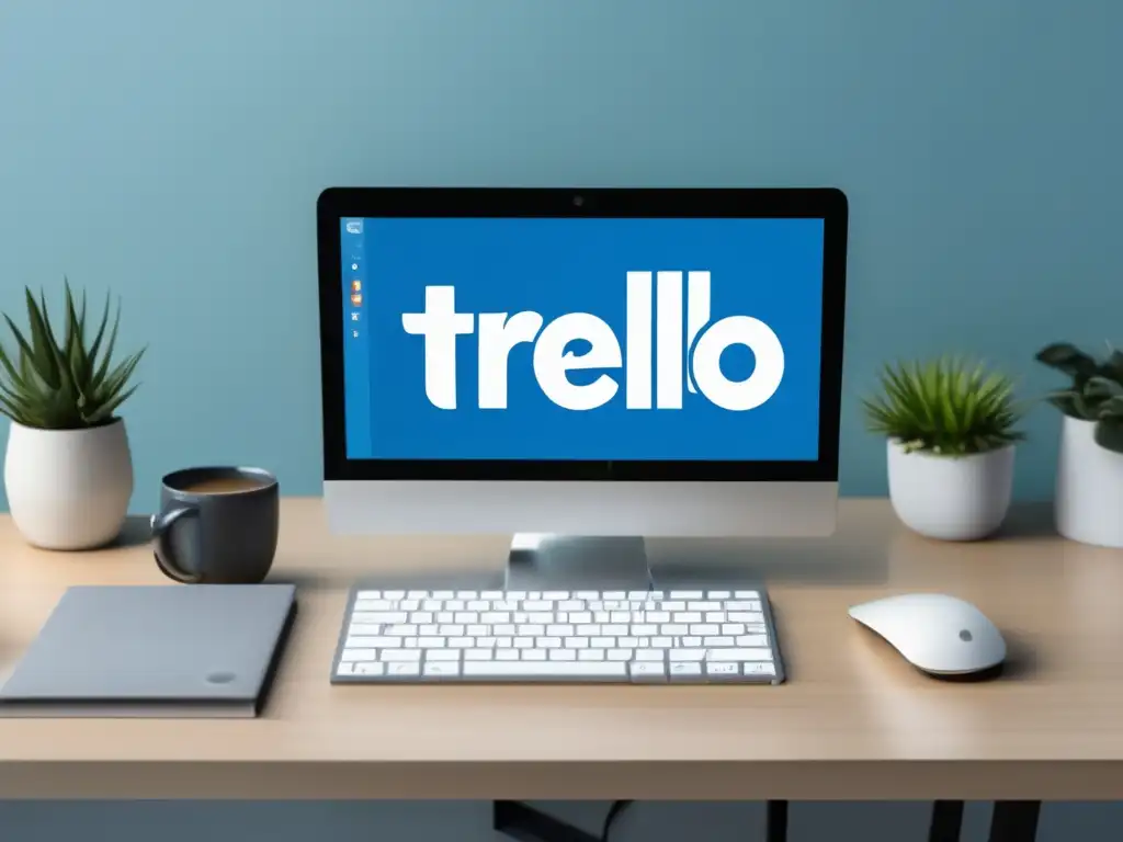 Espacio de trabajo minimalista y moderno con Trello, programa de afiliados (110 caracteres)