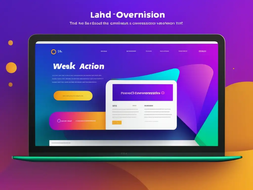 Diseño web minimalista y atractivo con esquema de colores vibrantes para la optimización de conversiones
